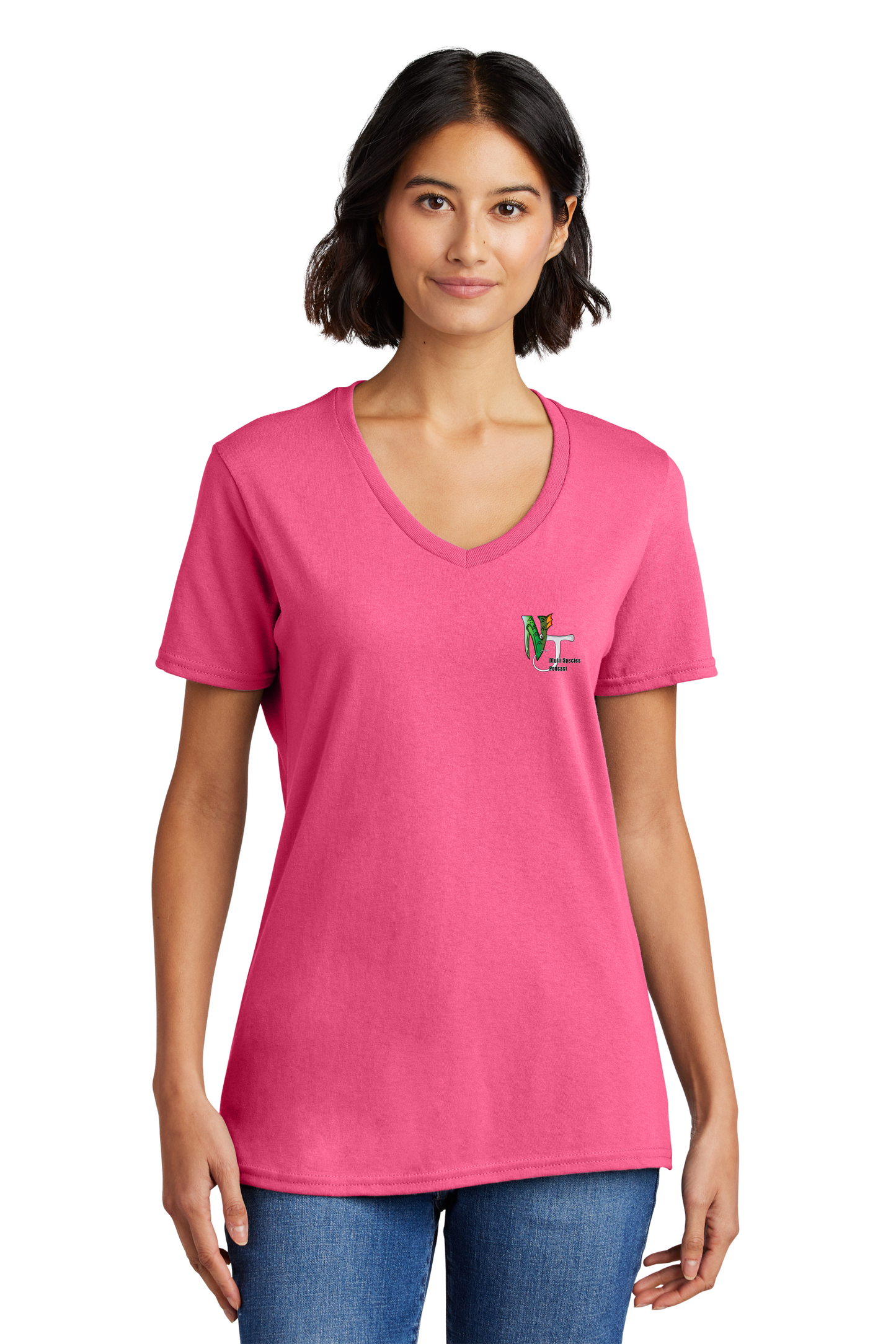 LPC54V Port & Company® Ladies Core Cotton V-Neck Tee