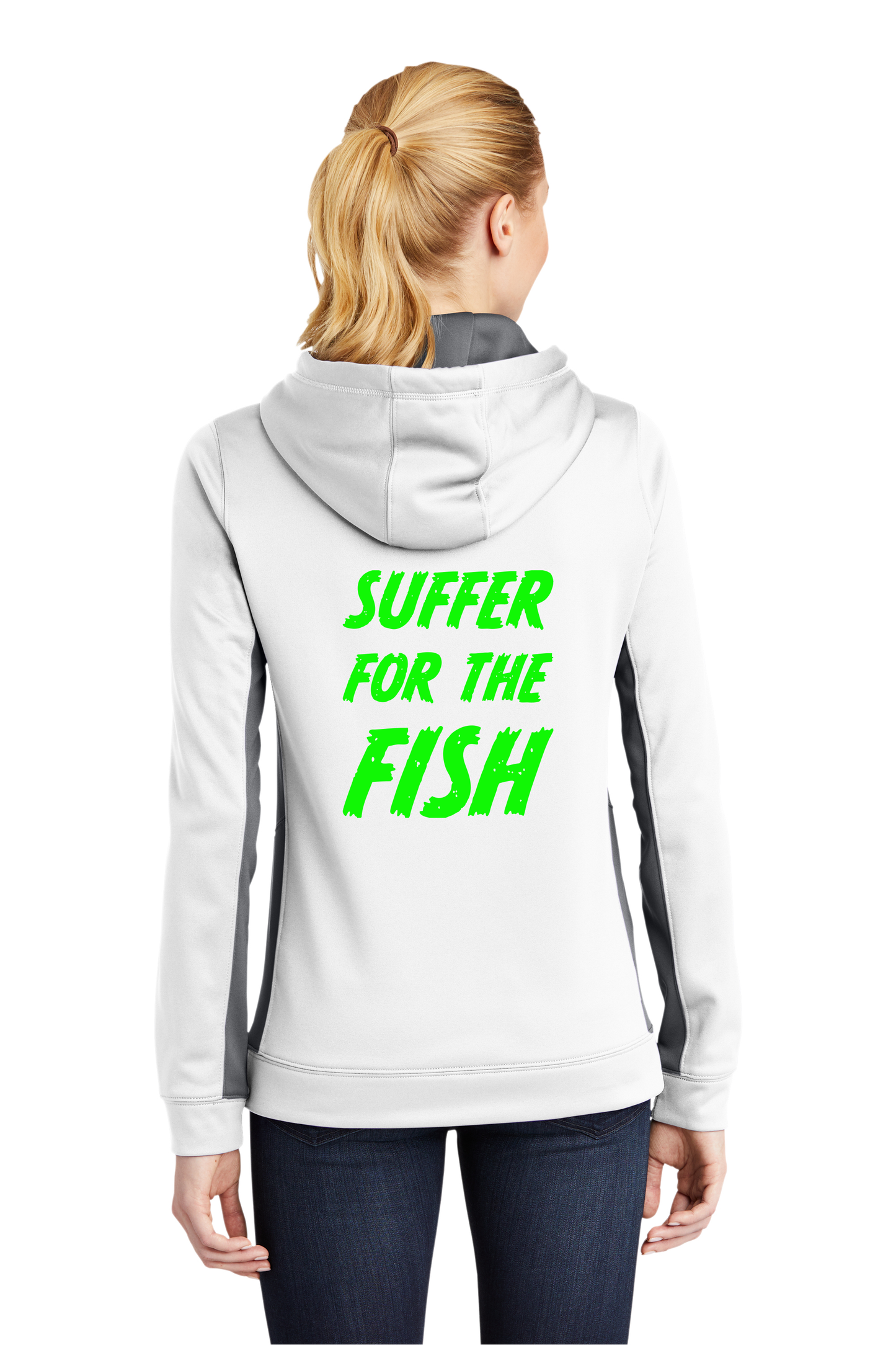 LST235 Sport-Tek® Ladies Sport-Wick® Fleece Colorblock Hooded Pullover