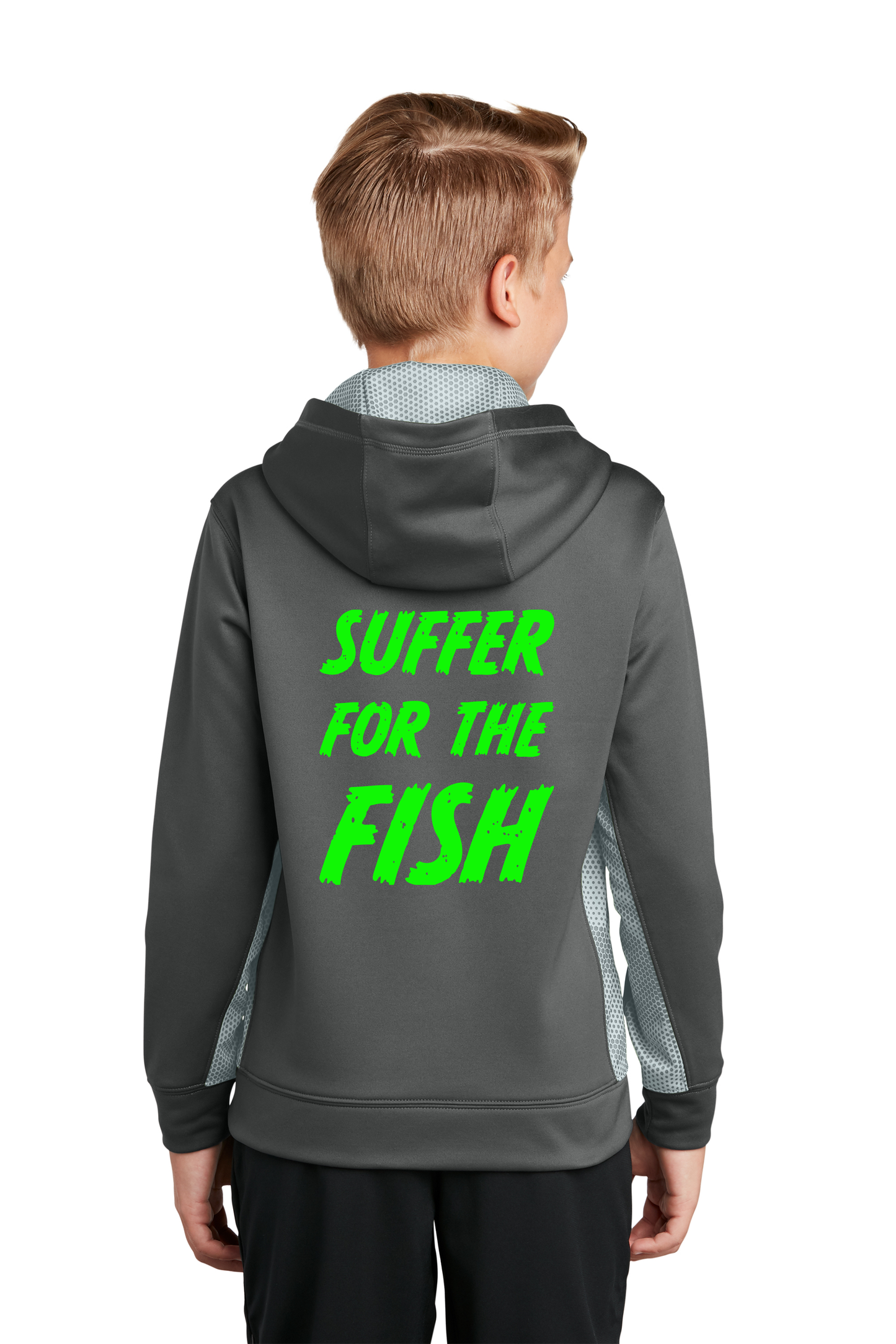 YST239 Sport-Tek® Youth Sport-Wick® CamoHex Fleece Colorblock Hooded Pullover