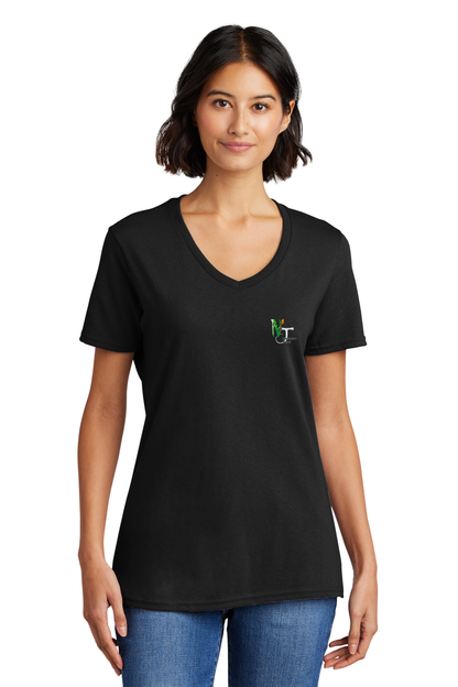 LPC54V Port & Company® Ladies Core Cotton V-Neck Tee