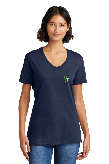 LPC54V Port & Company® Ladies Core Cotton V-Neck Tee