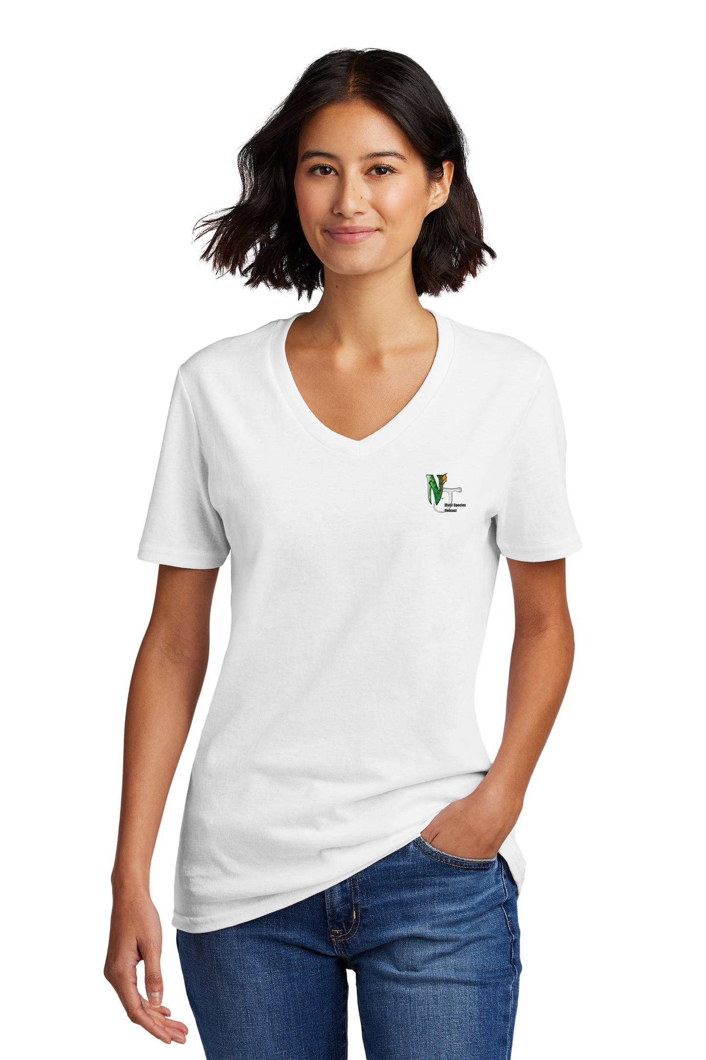 LPC54V Port & Company® Ladies Core Cotton V-Neck Tee