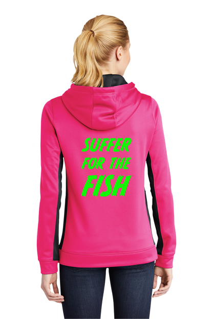 LST235 Sport-Tek® Ladies Sport-Wick® Fleece Colorblock Hooded Pullover