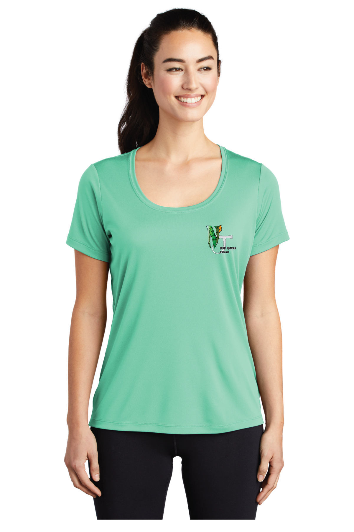 LST420 Sport-Tek ® Ladies Posi-UV ® Pro Scoop Neck Tee