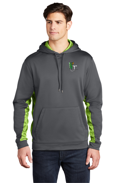 ST239 Sport-Tek® Sport-Wick® CamoHex Fleece Colorblock Hooded Pullover
