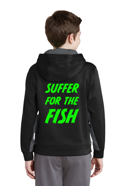 YST235 Sport-Tek® Youth Sport-Wick® Fleece Colorblock Hooded Pullover