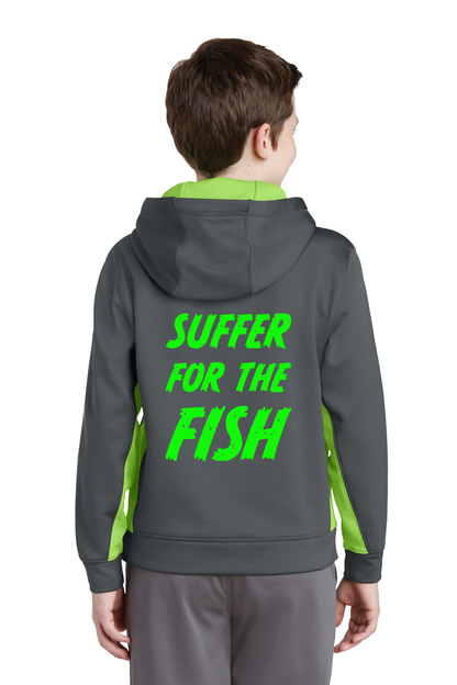 YST235 Sport-Tek® Youth Sport-Wick® Fleece Colorblock Hooded Pullover