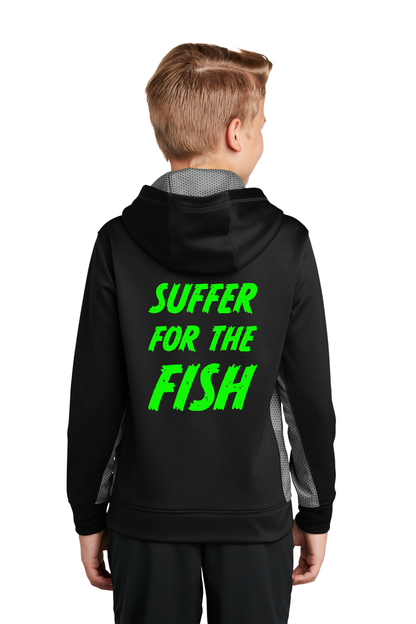 YST239 Sport-Tek® Youth Sport-Wick® CamoHex Fleece Colorblock Hooded Pullover