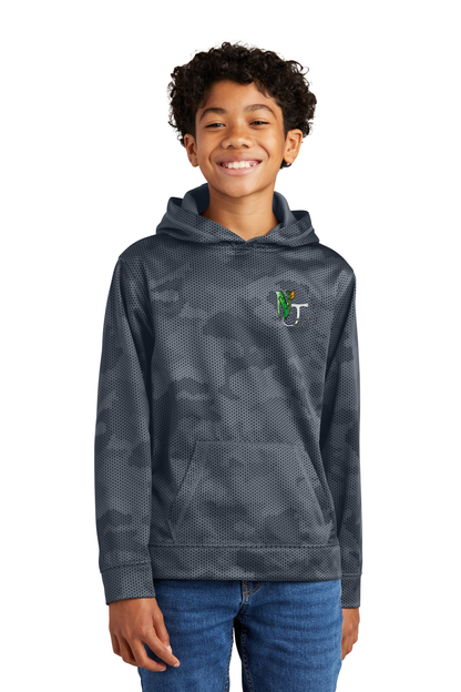 YST240 Sport-Tek® Youth Sport-Wick® CamoHex Fleece Hooded Pullover